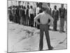 African American Marine Recruits Line Up to Begin Basic Training-null-Mounted Photo