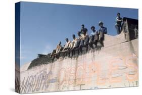 African American Members of the Street Gang 'Devil's Disciples' on a Graffiti Wall, 1968-Declan Haun-Stretched Canvas