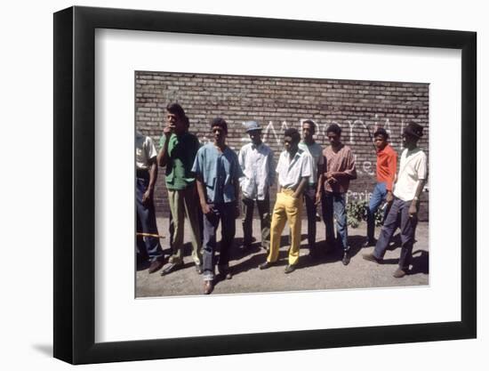 African American Men in Chicago Street Gang Devils Disciples, Chicago, IL, 1968-Declan Haun-Framed Photographic Print