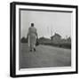 African American Midwife Carrying Her Medical Bag on a Dirt Road in Georgia-null-Framed Premium Photographic Print