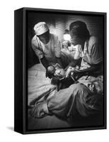 African American Midwife Maude Callen Delivering a Baby-W^ Eugene Smith-Framed Stretched Canvas