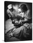 African American Midwife Maude Callen Delivering a Baby-W^ Eugene Smith-Stretched Canvas