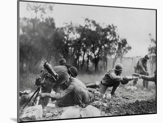 African American Mortar Company of the 92nd Division in Combat Near Massa-null-Mounted Photo