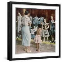 African American Ondria Thornton Window Shopping W. Her Granddaughter Ondria Tanner-null-Framed Photographic Print