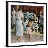 African American Ondria Thornton Window Shopping W. Her Granddaughter Ondria Tanner-null-Framed Photographic Print