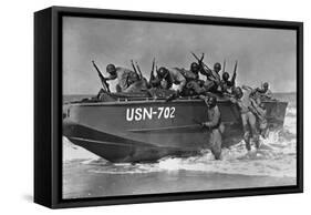 African American Sailors Training for Amphibious Landings at Near Norfolk-null-Framed Stretched Canvas