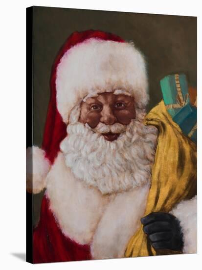 African American Saint Nick Arrives-Walt Johnson-Stretched Canvas