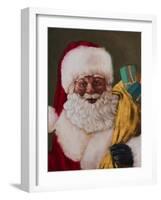 African American Saint Nick Arrives-Walt Johnson-Framed Art Print