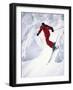 African-American Skier in Red-null-Framed Photographic Print