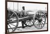 African American Soldier Guards Artillery in the Civil War-null-Framed Art Print
