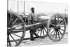 African American Soldier Guards Artillery in the Civil War-null-Stretched Canvas