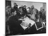 African American Soldiers and Sailors Playing Cards at the USO Recreation Center-null-Mounted Photographic Print