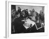 African American Soldiers and Sailors Playing Cards at the USO Recreation Center-null-Framed Photographic Print