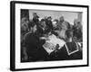 African American Soldiers and Sailors Playing Cards at the USO Recreation Center-null-Framed Photographic Print