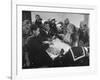 African American Soldiers and Sailors Playing Cards at the USO Recreation Center-null-Framed Photographic Print