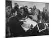 African American Soldiers and Sailors Playing Cards at the USO Recreation Center-null-Mounted Photographic Print