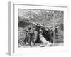 African American Soldiers Set Up a 155mm Howitzer Field Battery in France-null-Framed Photo