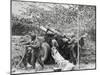 African American Soldiers Set Up a 155mm Howitzer Field Battery in France-null-Mounted Photo