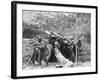 African American Soldiers Set Up a 155mm Howitzer Field Battery in France-null-Framed Photo