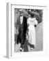 African American Sporting His Sunday Finery Glancing at Frilly Frocked Girl Passing Him on Street-Alfred Eisenstaedt-Framed Photographic Print