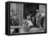 African American Students Being Escorted at School by Federal Troops-null-Framed Stretched Canvas