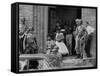 African American Students Being Escorted at School by Federal Troops-null-Framed Stretched Canvas