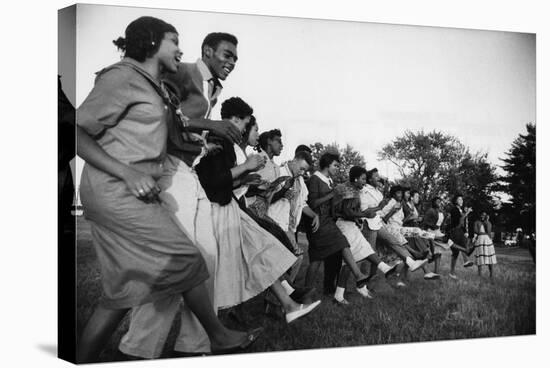 African American Students Dancing Together-Grey Villet-Stretched Canvas