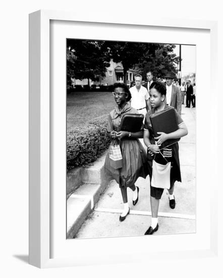 African American Students Going to the 8th Grade as Segregation Ends-Ed Clark-Framed Photographic Print