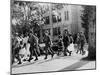 African-American Students Leaving under Military Escort, Little Rock, 1957-null-Mounted Photo