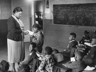 1900 African American School PHOTO Black Children Teacher Segregation One Room