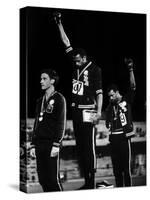 African American Track Star Tommie Smith, John Carlos After Winning Gold and Bronze Olympic Medal-John Dominis-Stretched Canvas