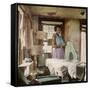 African American Virginia Lee Tanner Ironing in Her Rented House-null-Framed Stretched Canvas