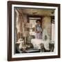 African American Virginia Lee Tanner Ironing in Her Rented House-null-Framed Photographic Print