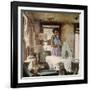 African American Virginia Lee Tanner Ironing in Her Rented House-null-Framed Photographic Print