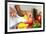 African American Womans Hand Slicing A Tomatoe-Samuel Borges-Framed Photographic Print