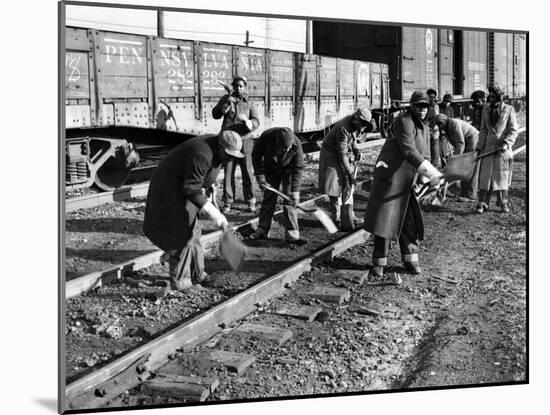 African American Women Working on a Railroad Crew-null-Mounted Photo