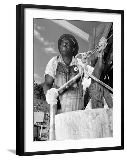 African American Worker at the TVA's Douglas Dam, June 1942--Framed Photo