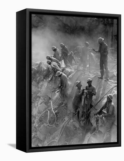 African American Workers Construction the Tennessee Valley Authority's Fort Loudoun Dam-null-Framed Stretched Canvas