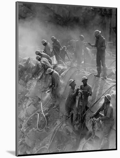 African American Workers Construction the Tennessee Valley Authority's Fort Loudoun Dam-null-Mounted Art Print