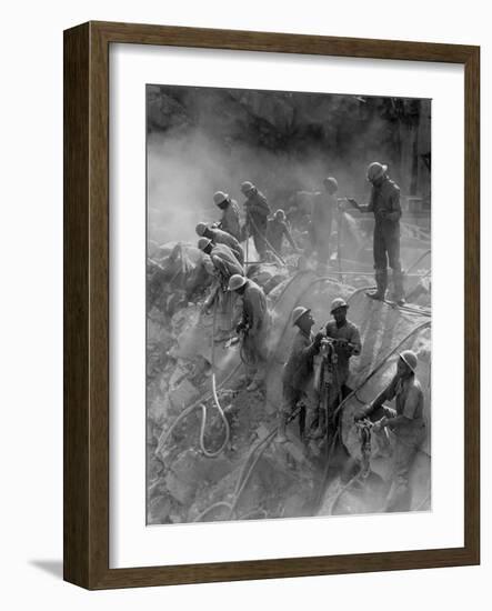 African American Workers Construction the Tennessee Valley Authority's Fort Loudoun Dam-null-Framed Art Print