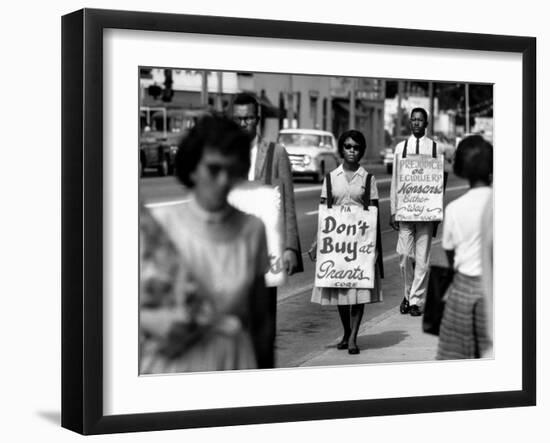 African Americans Connected with Core and Naacp Picketing Grants and its Lunch Counter-null-Framed Photographic Print