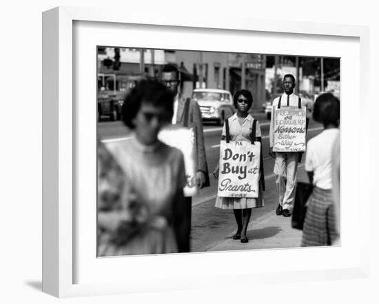 African Americans Connected with Core and Naacp Picketing Grants and its Lunch Counter-null-Framed Photographic Print