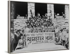 African Americans Encouraging Voter Registration at an Unidentified College Campus in 1948-null-Framed Photo