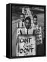 African Americans on Picket Line, Protesting Treatment at Lunch Counter-Howard Sochurek-Framed Stretched Canvas