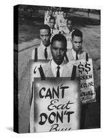 African Americans on Picket Line, Protesting Treatment at Lunch Counter-Howard Sochurek-Stretched Canvas