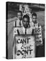 African Americans on Picket Line, Protesting Treatment at Lunch Counter-Howard Sochurek-Stretched Canvas