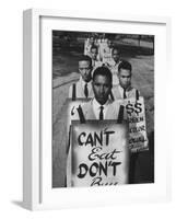 African Americans on Picket Line, Protesting Treatment at Lunch Counter-Howard Sochurek-Framed Photographic Print