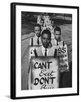 African Americans on Picket Line, Protesting Treatment at Lunch Counter-Howard Sochurek-Framed Photographic Print