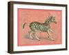 African Animals on Coral III-Studio W-Framed Art Print