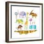 African Animals-Evgeniya Balala-Framed Art Print